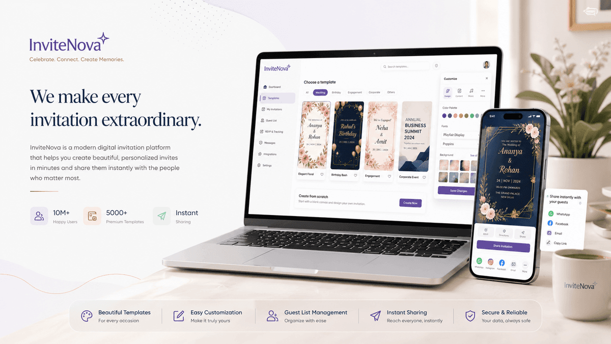 Create Beautiful Digital Invitations with InviteNova